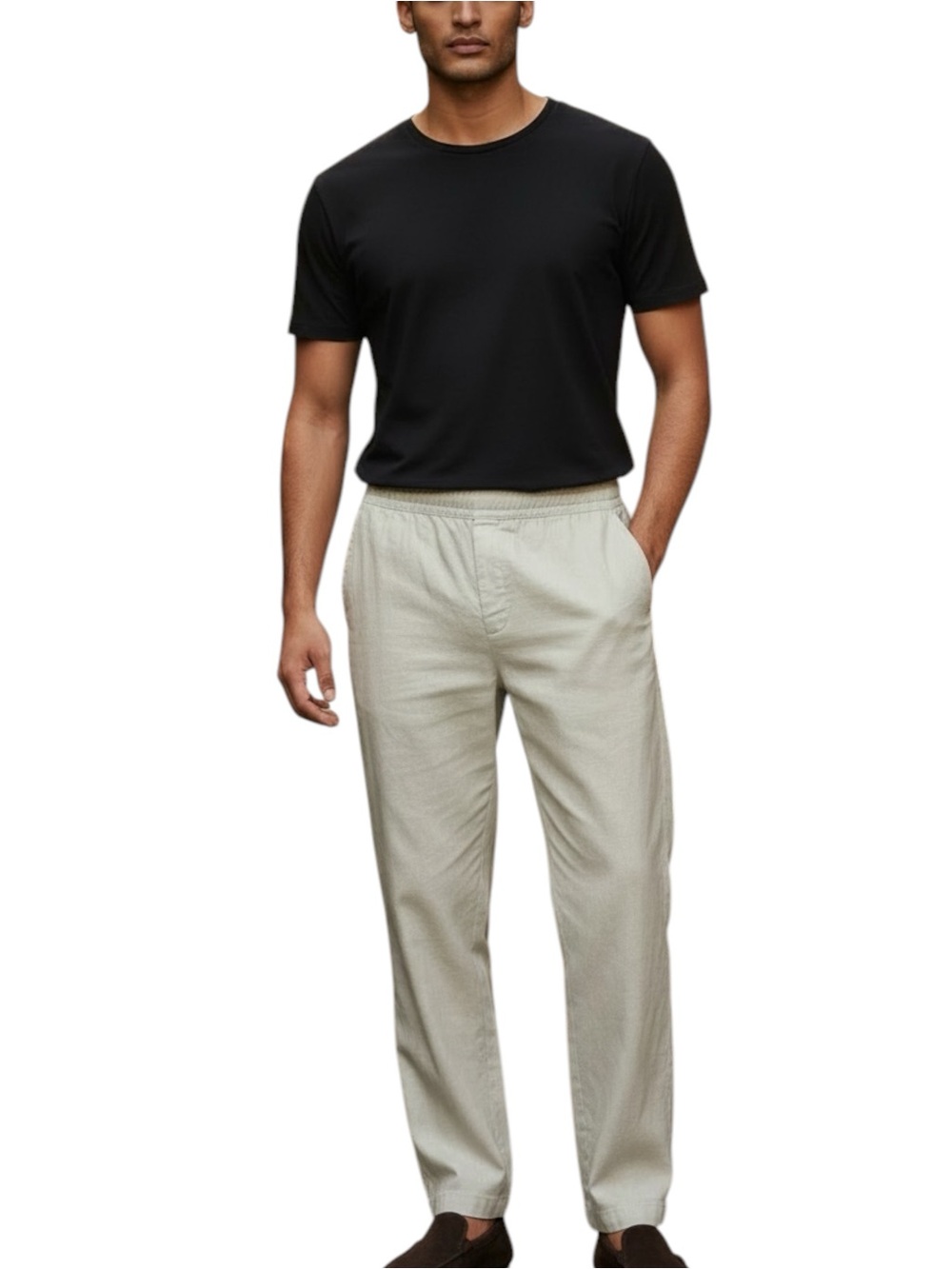 Tommy Hilfiger Men’s Tan Casual Linen Blend Drawstring Pants - Extra Extra Large